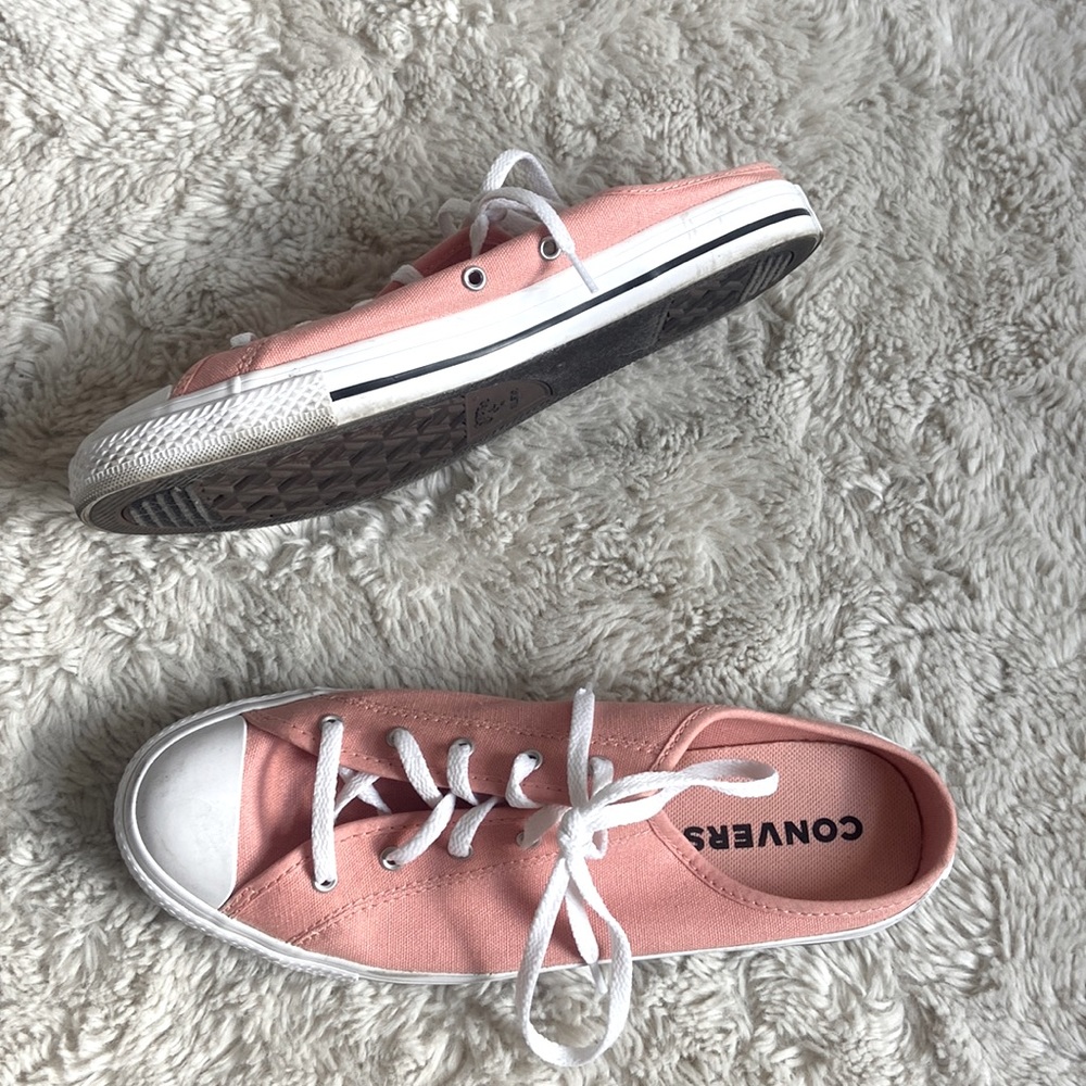 Converse Peach pink slip on sneakers